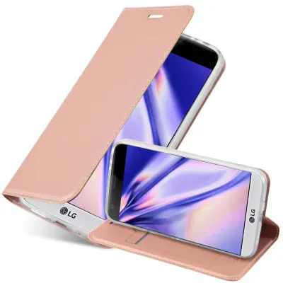 Cadorabo Ohišje, združljivo z LG G5 v klasična rožnata zlata - Zaščitni ovitek z magnetnim zapiranjem, stoječo funkcijo in režo za kartice