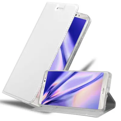 Cadorabo Ohišje, združljivo z Huawei MATE 8 v klasično srebrno - Zaščitni ovitek z magnetnim zapiranjem, stoječo funkcijo in režo za kartice
