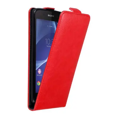 Cadorabo Ohišje, združljivo z Sony Xperia Z2 v rdeče jabolko - Zaščitni ovitek v obliki flipa z magnetnim zapiranjem