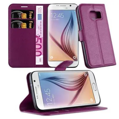 Cadorabo Ohišje, združljivo z Samsung Galaxy S7 v pastelno vijolična - Zaščitni ovitek z magnetnim zapiranjem, stoječo funkcijo in režo za kartice