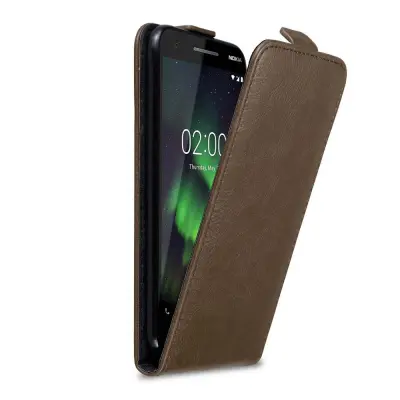 Cadorabo Ohišje, združljivo z Nokia 2.1 v kava rjava - Zaščitni ovitek v obliki flipa z magnetnim zapiranjem