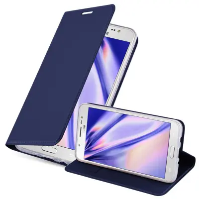 CADORABO Samsung Galaxy J5 2016 v klasična temno modra - Zaščitni ovitek z magnetnim zapiranjem, stoječo funkcijo in režo za kartice
