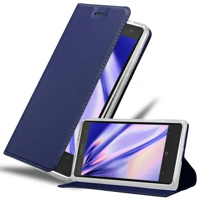 Cadorabo Ohišje, združljivo z Nokia Lumia 1020 v klasična temno modra - Zaščitni ovitek z magnetnim zapiranjem, stoječo funkcijo in režo za kartice