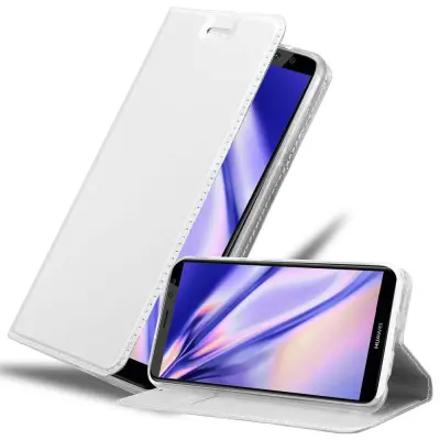 CADORABO Huawei MATE 10 LITE/NOVA 2i v klasično srebrno - Zaščitni ovitek z magnetnim zapiranjem, stoječo funkcijo in režo za kartice