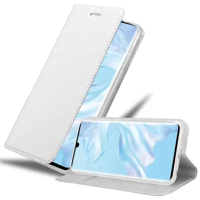 Cadorabo Ohišje, združljivo z Huawei P30 PRO v klasično srebrno - Zaščitni ovitek z magnetnim zapiranjem, stoječo funkcijo in režo za kartice