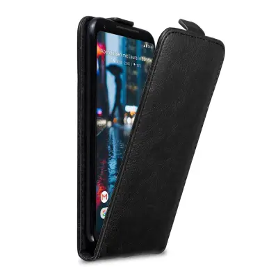 Cadorabo Ohišje, združljivo z Google PIXEL 2 XL v nočna črna - Zaščitni ovitek v obliki flipa z magnetnim zapiranjem
