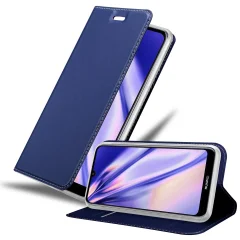 Cadorabo Ohišje, združljivo z Huawei Y6S v klasična temno modra - Zaščitni ovitek z magnetnim zapiranjem, stoječo funkcijo in režo za kartice