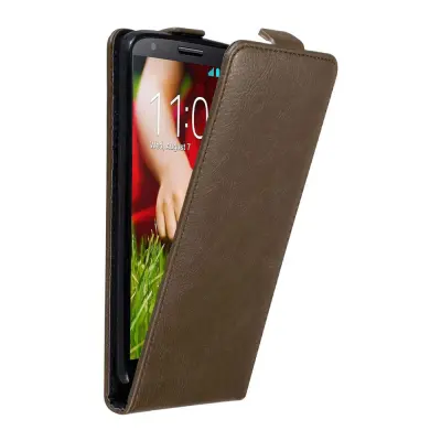 Cadorabo Ohišje, združljivo z LG G2 v kava rjava - Zaščitni ovitek v obliki flipa z magnetnim zapiranjem
