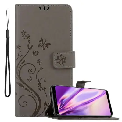 CADORABO Samsung Galaxy S8 PLUS v klasična črna - ovitek v cvetličnem dizajnu z magnetnim zapiranjem, stoječo funkcijo in režami za kartice