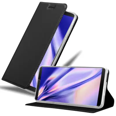 Cadorabo Ohišje, združljivo z Cubot J3 PRO v klasična črna - Zaščitni ovitek z magnetnim zapiranjem, stoječo funkcijo in režo za kartice