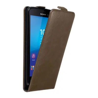 Cadorabo Ohišje, združljivo z Sony Xperia M4 AQUA v kava rjava - Zaščitni ovitek v obliki flipa z magnetnim zapiranjem
