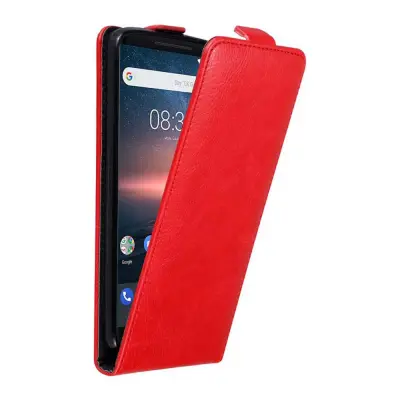 Cadorabo Ohišje, združljivo z Nokia 8 Sirocco v rdeče jabolko - Zaščitni ovitek v obliki flipa z magnetnim zapiranjem