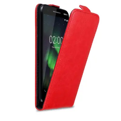 Cadorabo Ohišje, združljivo z Nokia 2.1 v rdeče jabolko - Zaščitni ovitek v obliki flipa z magnetnim zapiranjem
