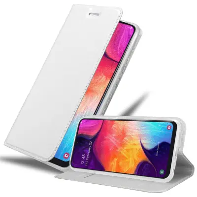 CADORABO Samsung Galaxy A50 4G/A50s/A30s v klasično srebrno - Zaščitni ovitek z magnetnim zapiranjem, stoječo funkcijo in režo za kartice