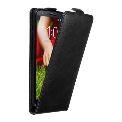 Cadorabo Ohišje, združljivo z LG G2 v nočna črna - Zaščitni ovitek v obliki flipa z magnetnim zapiranjem