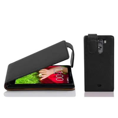 Cadorabo Ohišje, združljivo z LG G2 MINI v oksidna črna - Zaščitni ovitek v obliki flipa iz teksturiranega umetnega usnja