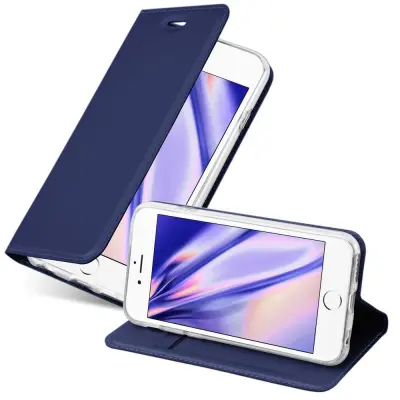 Cadorabo Ohišje, združljivo z Apple iPhone 6 / 6S v klasična temno modra - Zaščitni ovitek z magnetnim zapiranjem, stoječo funkcijo in režo za kartice