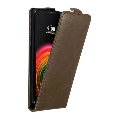 Cadorabo Ohišje, združljivo z LG X POWER v kava rjava - Zaščitni ovitek v obliki flipa z magnetnim zapiranjem