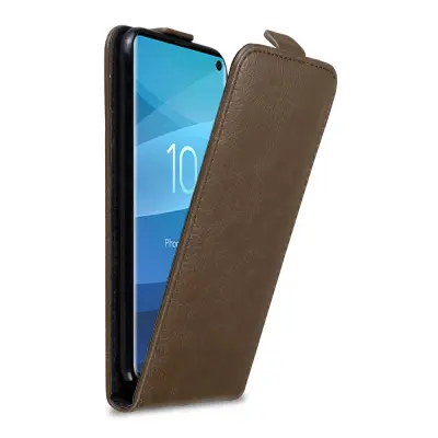 Cadorabo Ohišje, združljivo z Samsung Galaxy S10 4G v kava rjava - Zaščitni ovitek v obliki flipa z magnetnim zapiranjem