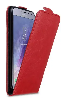 Cadorabo Ohišje, združljivo z Samsung Galaxy J4 2018 v rdeče jabolko - Zaščitni ovitek v obliki flipa z magnetnim zapiranjem