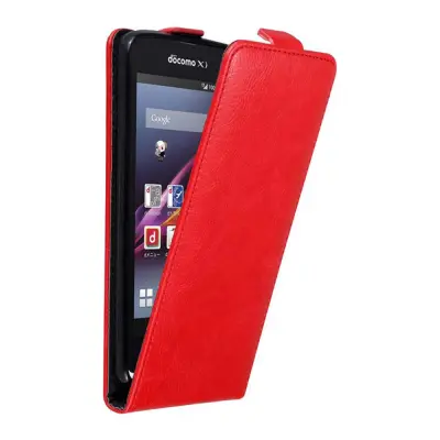 Cadorabo Ohišje, združljivo z Sony Xperia Z1 COMPACT v rdeče jabolko - Zaščitni ovitek v obliki flipa z magnetnim zapiranjem