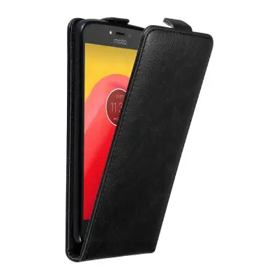 Cadorabo Ohišje, združljivo z Motorola MOTO C v nočna črna - Zaščitni ovitek v obliki flipa z magnetnim zapiranjem