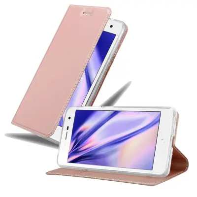 Cadorabo Ohišje, združljivo z ZTE Blade L7 v klasična rožnata zlata - Zaščitni ovitek z magnetnim zapiranjem, stoječo funkcijo in režo za kartice