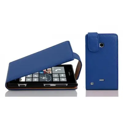 Cadorabo Ohišje, združljivo z Nokia Lumia 720 v mornarsko modra - Zaščitni ovitek v obliki flipa iz teksturiranega umetnega usnja