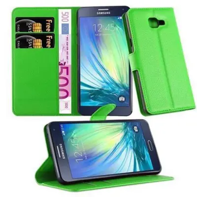 Cadorabo Ohišje, združljivo z Samsung Galaxy A5 2016 v mravljično zelena - Zaščitni ovitek z magnetnim zapiranjem, stoječo funkcijo in režo za kartice