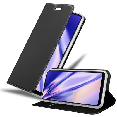 Cadorabo Ohišje, združljivo z Samsung Galaxy A31 v klasična črna - Zaščitni ovitek z magnetnim zapiranjem, stoječo funkcijo in režo za kartice
