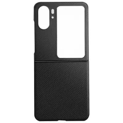 Ovitek za Oppo Find N2 Flip ojacan iz mehkega krtacenega silikona Carbon Black