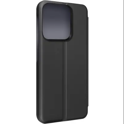 Preklopna torbica Clear View za Xiaomi Redmi 12C z zrcalnim pokrovom, crna
