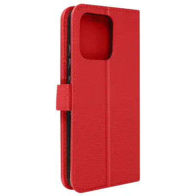 Ovitek za Xiaomi Redmi 12C Video Stand Wallet iz umetnega usnja, rdec