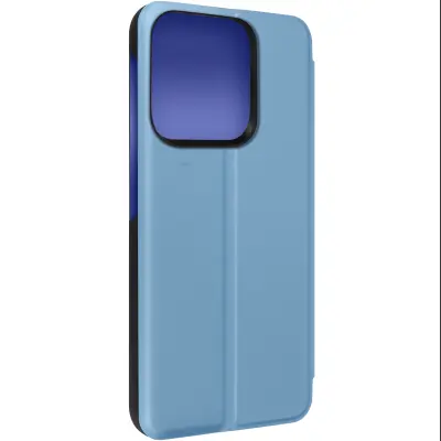 Preklopna torbica Clear View za Xiaomi Redmi 12C z zrcalnim pokrovom, crna