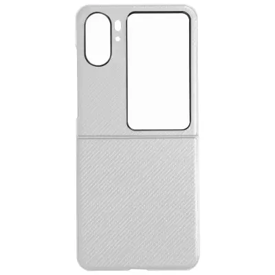 Ovitek za Oppo Find N2 Flip ojacan z mehkim krtacenim silikonom Carbon White