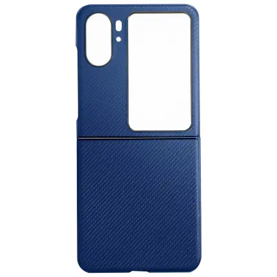 Ovitek za Oppo Find N2 Flip ojacan iz mehkega krtacenega silikona Carbon Blue
