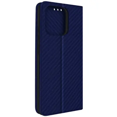 Ovitek Carbon Effect za Xiaomi Redmi 12C z magnetnim pokrovom, video stojalo, crna