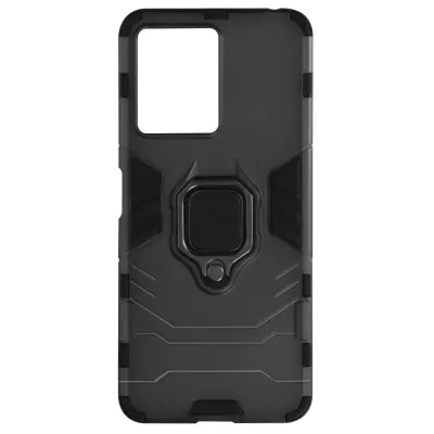Ovitek, odporen proti udarcem za Redmi Note 12 4G / 5G s podporo za prstan, crn