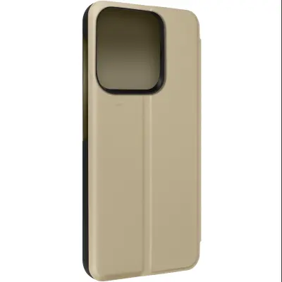 Preklopna torbica Clear View za Xiaomi Redmi 12C z zrcalnim pokrovom, crna
