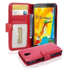 Cadorabo Ohišje, združljivo z Samsung Galaxy NOTE 3 NEO v inferno red - Zaščitni ovitek z magnetnim zapiranjem in 3 režami za kartice
