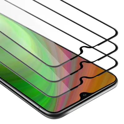 CADORABO Samsung Galaxy A10/M10 - Zaščitna folija v transparentno s čarno - 3-pack Kaljeno steklo za zaščito zaslona s trdoto 9H in 3D dotiko