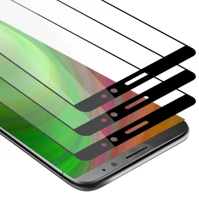 CADORABO Huawei MATE 8 - Zaščitna folija v transparentno s čarno - 3-pack Kaljeno steklo za zaščito zaslona s trdoto 9H in 3D dotikom