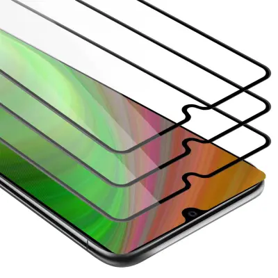 CADORABO Huawei MATE 20 - Zaščitna folija v transparentno s čarno - 3-pack Kaljeno steklo za zaščito zaslona s trdoto 9H in 3D dotikom
