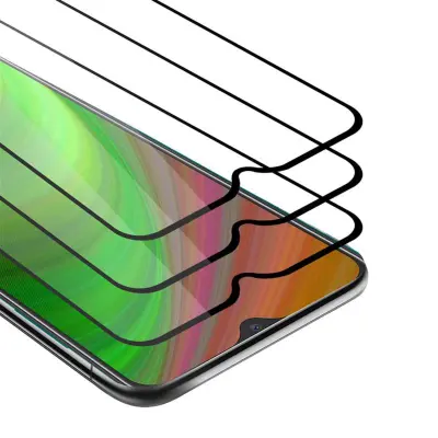 CADORABO Alcatel 3L 2020 - Zaščitna folija v transparentno s čarno - 3-pack Kaljeno steklo za zaščito zaslona s trdoto 9H in 3D dotikom
