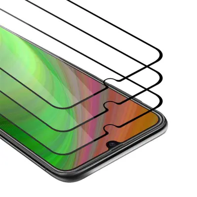 CADORABO Samsung Galaxy M21/M30s - Zaščitna folija v transparentno s čarno - 3-pack Kaljeno steklo za zaščito zaslona s trdoto 9H in 3D dotik