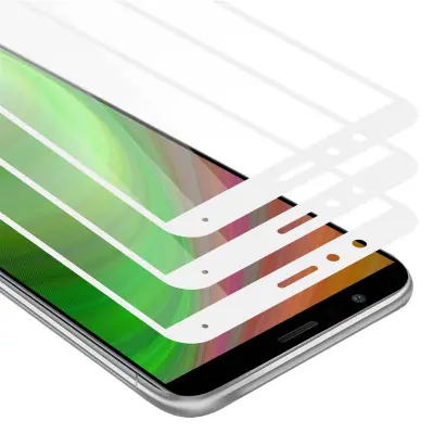 CADORABO Honor 7X - Zaščitna folija v transparentno z belo - 3-pack Kaljeno steklo za zaščito zaslona s trdoto 9H in 3D dotikom