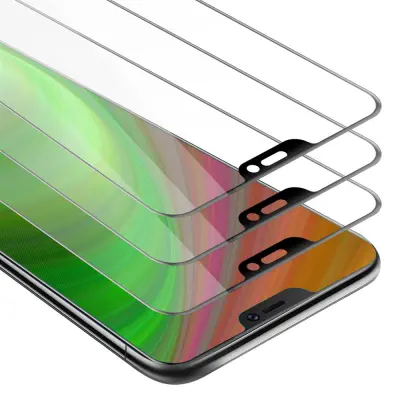 CADORABO Vivo V9 - Zaščitna folija v transparentno s čarno - 3-pack Kaljeno steklo za zaščito zaslona s trdoto 9H in 3D dotikom