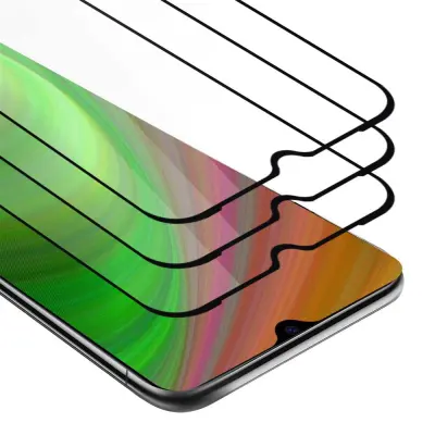 CADORABO Xiaomi Mi CC9 - Zaščitna folija v transparentno s čarno - 3-pack Kaljeno steklo za zaščito zaslona s trdoto 9H in 3D dotikom