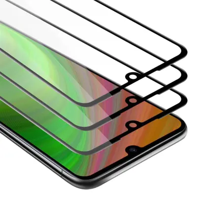 CADORABO Xiaomi RedMi 7 - Zaščitna folija v transparentno s čarno - 3-pack Kaljeno steklo za zaščito zaslona s trdoto 9H in 3D dotikom