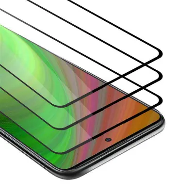 CADORABO Samsung Galaxy A51 5G - Zaščitna folija v transparentno s čarno - 3-pack Kaljeno steklo za zaščito zaslona s trdoto 9H in 3D dotikom